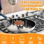 4Pcs Egg Ring Mold 304 Stainless Steel 4 Shapes Egg Rings Lightweight Egg qiYJr
