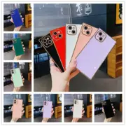 Case For iPhone 15 14 13 12 11 Pro Max X XR 8 Plating Angle Solid Color Cover