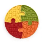 Push Pop Bubble Fidget Sensory Toy Circle 4-Piece Puzzle Silicone Multicolor