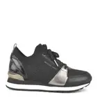 Michael KORS BILLIE Black Metallic KNIT Mesh CROC Logo Sneakers 9.5 I LOVE SHOES