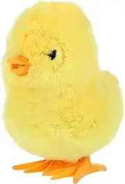 HIAKDOFT Plush Chicken Clockwork Jumping Creative Animal Wind Up for Easter Present Fun Home Decoration Develops Hands Skills Lightweight Safe