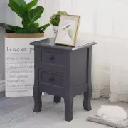 NNEDSZ French Bedside Table Nightstand Grey Set of 2