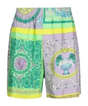 print-mix silk shorts IT48,IT46 Green