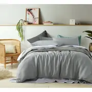 100% Linen Dove Grey Quilt Cover Set
