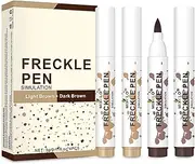 MKNZOME Freckle Pen, 4 Pieces Natural Lifelike Dot Spot Pen, Quick-drying Waterproof Longlasting Freckle Makeup Pen for Natural Effortless Sunkissed Makeup (Dark &Light Brown)