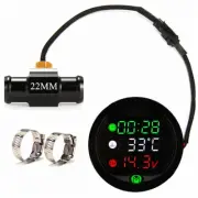Motorcycle Gauge Digital Water Temperature Voltmeter Time Display Fast Charging