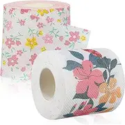2 Rolls Printed Roll Paper Toilet Paper Basket Color Toilet Paper Bathroom Basket Bathroom Decor Toilet Paper Holder Stand Vanity Tray Bathroom Novelty Cashmere 100% Pure Wood Pulp