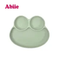 在飛比找PChome24h購物優惠-Abiie 蛙式三餐-吸盤式矽膠餐盤(羅勒綠)