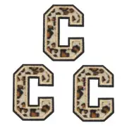 Letters C Patches Leopard Iron-On Letters Patch for Clothing Repair 3 Pcs