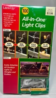 Lites Up New In Box 100 All In One Gutter Shingles Light Clips Emerald All Types