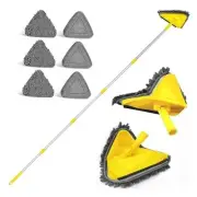 Wall Mop with Long Handle 80 Inches, Upgraded 180° Collapsible Baseboard