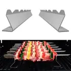 Skewers Rack Set Reusable BBQ Barbecue Sticks for Meats Kabob Vegetables