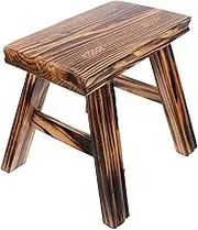 STOBAZA Solid Changing Stool Small Footstool for Shoe Changing Versatile Use as Seat Side Table Elegant Design for Home and Dorm High Carbonized Color