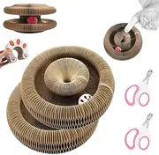 Licca Curling Toy for Cats,Marlenes Pet Shop,Petsboro Magic Organ Cat Scratch Board,for Home Cat and Pet (Brown x2)