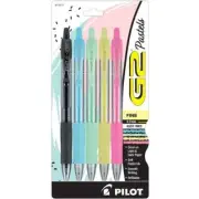 Pilot G2 Retractable Ball Point Pen Pastels Fine Point 5/Pk Office School Home