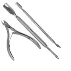 3x Nail Art Cuticle Spoon Pusher Remover Clipper Nipper Manicure Tool Set Ki_SN
