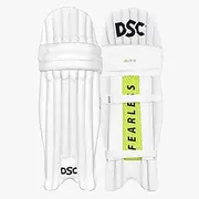 DSC Xlite 35 Cricket Batting Leggaurd | Color: White | Size: Junior Left Hand | for Men & Boys | Material: Leather & PU| Breathable Mesh Bolsters | Enhanced Protection and Comfort