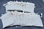 Canvas Drawstring Gift Bags-100 pcs- small GRAY-Cinch Packs- FREE SHIPPING!!