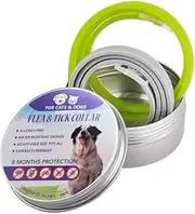 Flea Tick Collar, Adjustable & Waterproof Pet Flea Collar for 8 Month Protection for Cats Dogs, Flea Necklace Safe and Anti Allergy Formula with Natural Extracts That Repell Fleas & Other Pests