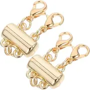 KALLORY 2Pcs Necklace Clasps Magnetic Layering Connectors for DIY Jewelry Multi Necklaces Tangle Design for Looks and Versatile Use
