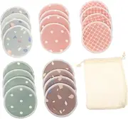 MERRYHAPY Reusable Face Makeup Removal Pads 8cm Bamboo Makeup Sponges Safe Set of 21