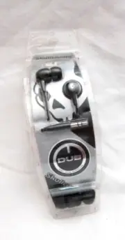Unisex Skullcandy DUB Buds In-Ear Black with White Skulls Earbuds-New Open Pkg!