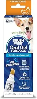 Vetality Brush Free Oral Gel for Dogs | Vet Formulated Dental Care with ProLong Technology | Cleans Teeth and Gums