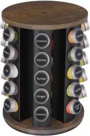 Revolving Spice Rack Set with 35 Spice Jars, Kitchen Spice Tower Organizer for C
