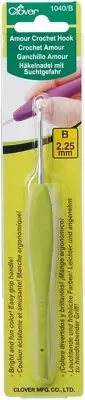 Clover 1040/B Lime Green Amour Crochet Hook, Size B, 2.25mm