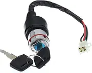 Ignition Switch Universal 4 Wire Pin ATV Motorcycle Ignition Switch Keys On-off Go Kart ATVs Quad Dirt Bike Scooter Moped Ignition Lock Motorcycle Ignition Switch Lock