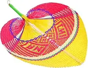 Alipis Creative Handmade Fan Wall Decoration Unique Summer Accessory for Home Present Lightweight Comfortable Beautiful Weaving Design