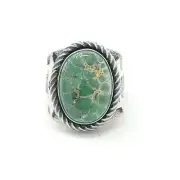 Kevin Yazzie Navajo Sterling Silver Stars Ring Gem Grade Australian Variscite