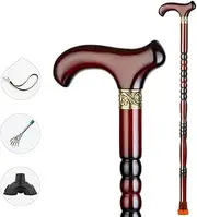 Wooden Walking Stick for Men and Women, Non-Slip Crutches, Balanced Mobility Aid, Walking Cane Lightweight and Strong (Size : 90cm) Little Surprise
