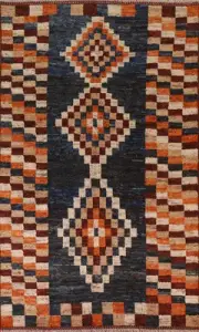 Checkered Moroccan Rug 7x10 Ft Handmade Modern Wool Carpet Oriental Area Rug