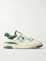 [New Balance] New Balance - 550 Perforated Distressed Smooth And Textured-leather Sneakers - White - US8 US 8 White
