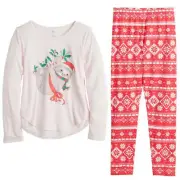 Girls SO Christmas Tee and Leggings 2pcs Set activewear / Pajamas Plus Size M 8