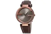 Gucci YA133309 Interlocking G Brown Dial Ladies Watch