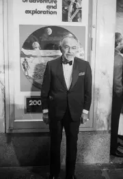 Edward GRobinson in a tux outside a theater circa 1970 New York Old Photo