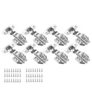 8 Pack 304 Stainless Steel Cabinet Hinges 100 Degree Soft Closing half Overla...