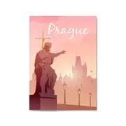 Retro Prague Czech Vintage Travel Europe Wall Art
