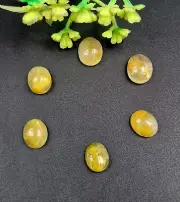 Natural Golden Rutile Oval Shape Cabochon Loose Gemstone Use For Jewelry 6 Pcs