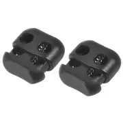 Spring Cord Lock 0.16" 13pcs Double Hole Spring Stopper Slider Toggles End Black