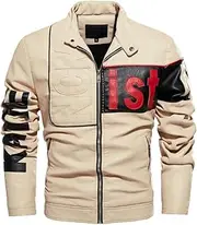 YXYSZZ Men's PU Leather Motorcycle Jacket Winter Moto Clothing Fashion Warm Overcoat