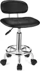 Square Rolling Stools-with Backrest Height Adjustable Swivel Stool with Wheels
