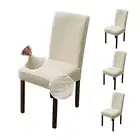 Chair Covers for Dining Room Set of 4 Chair Covers Dining Chair 4 PCS Beige