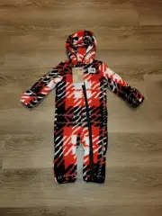 The North Face Baby Cabin Fleece Fiery Red Plaid Size 6-12 Months New