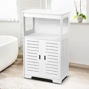 Bathroom Cabinet Storage Rack Shelf 4 Tiers Freestanding Organiser Stand Toilet Paper Holder Waterproof Cupboard 80CM White
