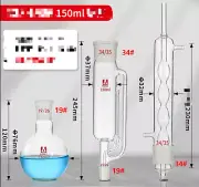 lab glassware Soxhlet extractor set kit 150ml bulb condenser #19/26 #34/35