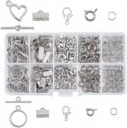 1 Box Jewelry Making Finding Kits with Lobster Clasps/Spring Clasps/Toggle Clasp