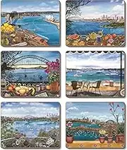 Cinnamon Sydney Balconies Placemats 6-Pieces Set, 29 x 21.5 cm, Multicolor, (CMP062)
